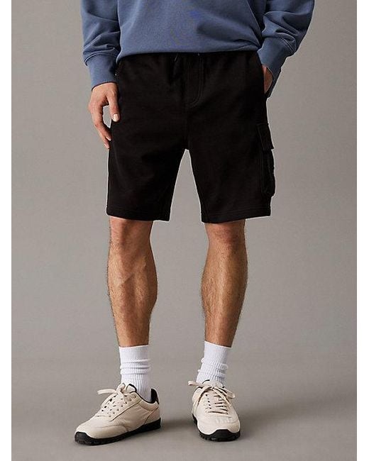 Calvin Klein Korte Cargo Joggingbroek in het Black voor heren