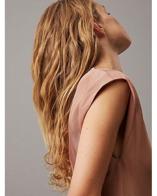Calvin Klein Brown Etuikleid Aus Viskose