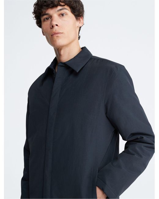 Calvin Klein Blue Nylon Shirt Jacket for men