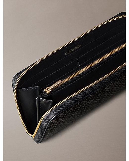 Calvin Klein Multicolor Allover Emblem Logo Zip Wallet