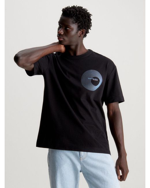 Calvin Klein Black Relaxed Graphic Logo T-shirt for men