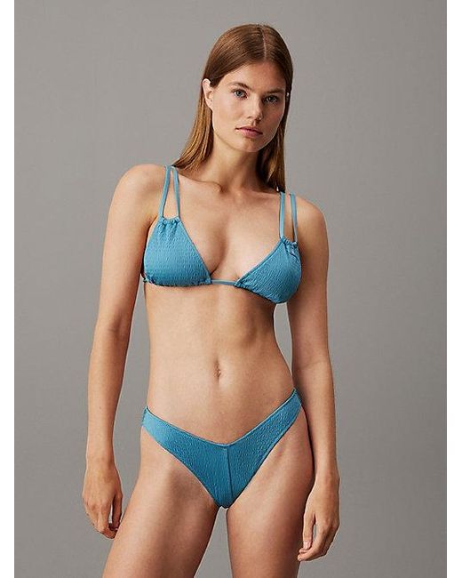 Parte de abajo de bikini - CK Monogram Texture Calvin Klein de color Blue