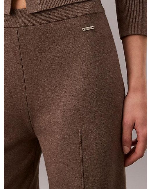 Calvin Klein Brown Tech Knit Pull On Trousers