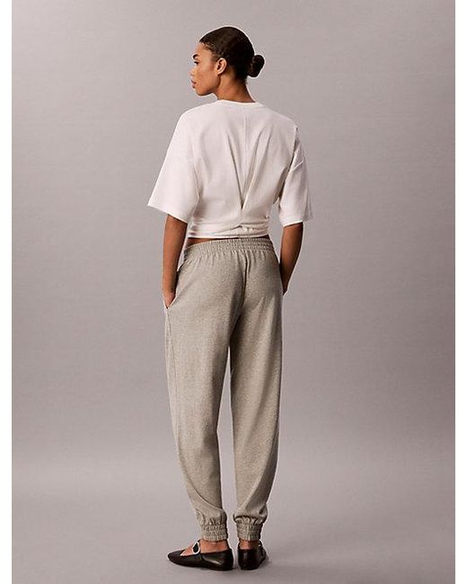 Calvin Klein Natural Logo Cotton Jersey Lounge Sweatpants