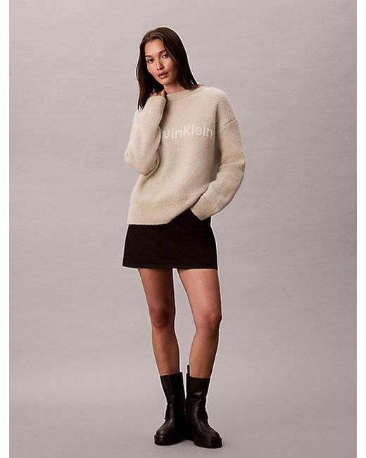 Calvin Klein Natural Alpaca Blend Logo Jumper