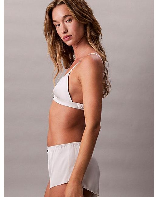 Calvin Klein Multicolor Unlined Triangle Bra Signature Satin
