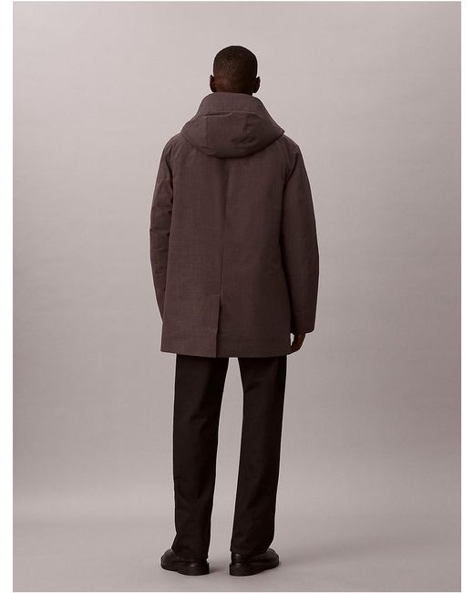 Calvin Klein Brown Heathered Puffer Jacket for men