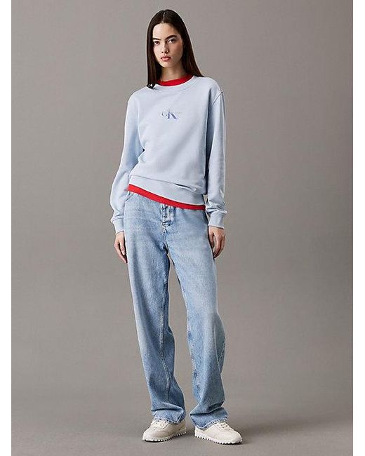 Calvin Klein Gray Jeans Monogram Sweatshirt