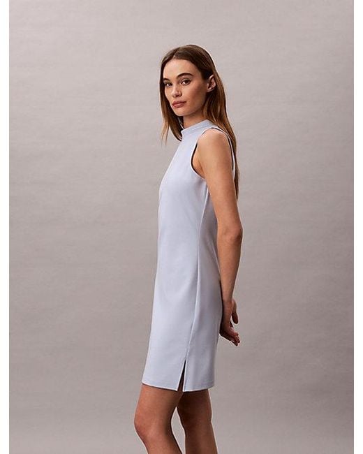 Calvin Klein Purple Jeans Slim Mock Neck Mini Dress