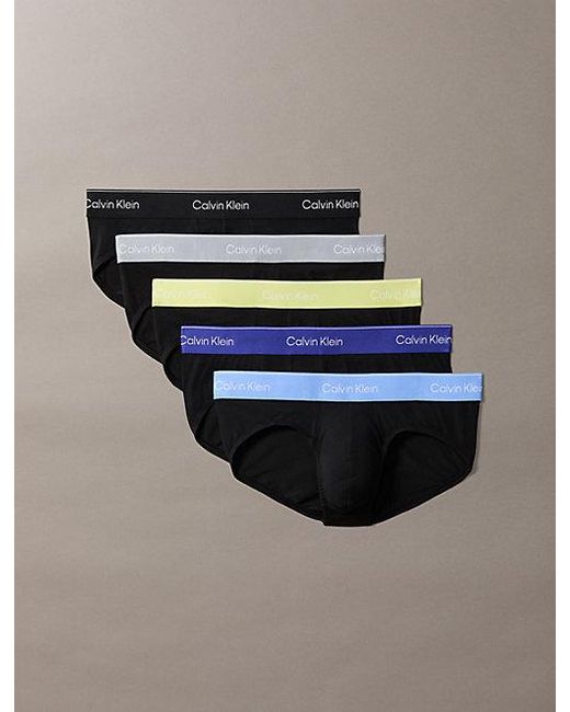 Calvin Klein White 5 Pack Hip Briefs for men