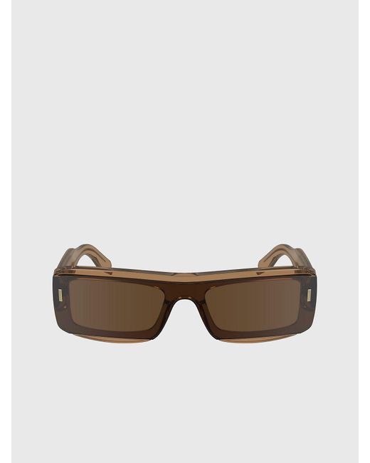 Calvin Klein Brown Modified Rectangle Sunglasses Ck24503s