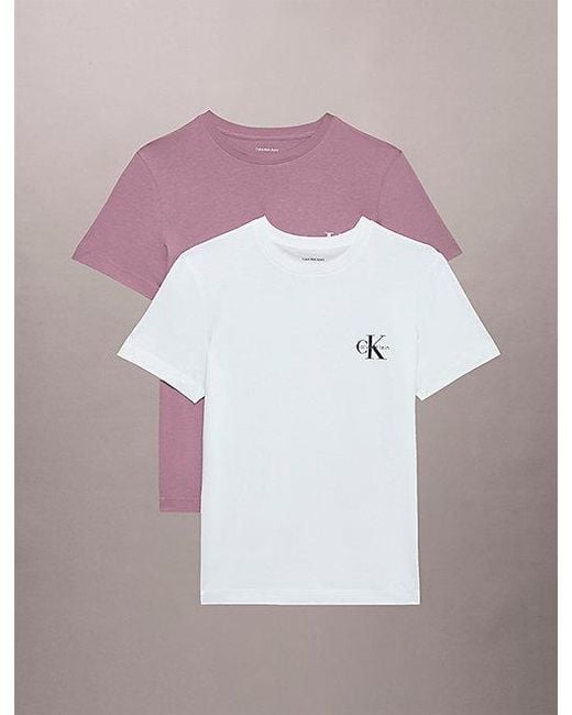 Calvin Klein Purple Jeans 2 Pack Cotton Monogram T-Shirts