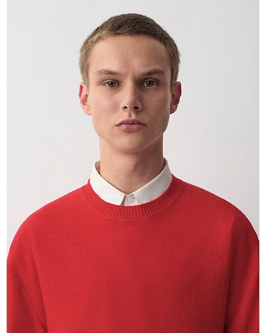 Calvin Klein Red Byron Crewneck Jumper for men