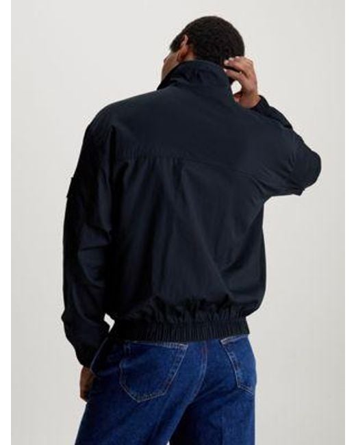 Calvin Klein Lässige Reißverschlussjacke aus Baumwolle in Blue für Herren