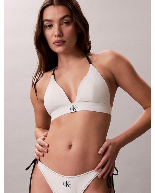 Calvin Klein Brown Halter Triangle Bikini Top