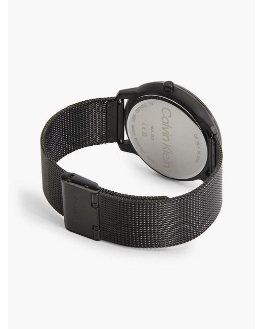 Calvin Klein Black Monogram Logo Mesh Bracelet Watch