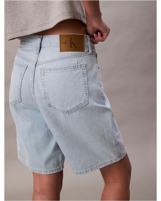 Calvin Klein Multicolor Relaxed Linen Blend Bermuda Shorts