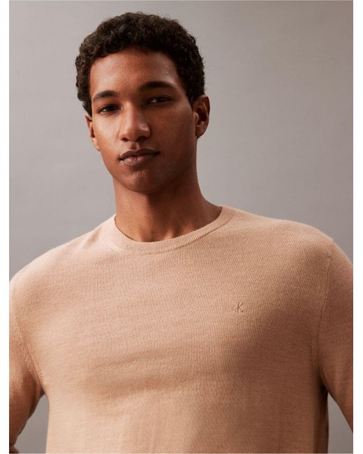 Calvin Klein Gray Extra Fine Merino Sweater for men