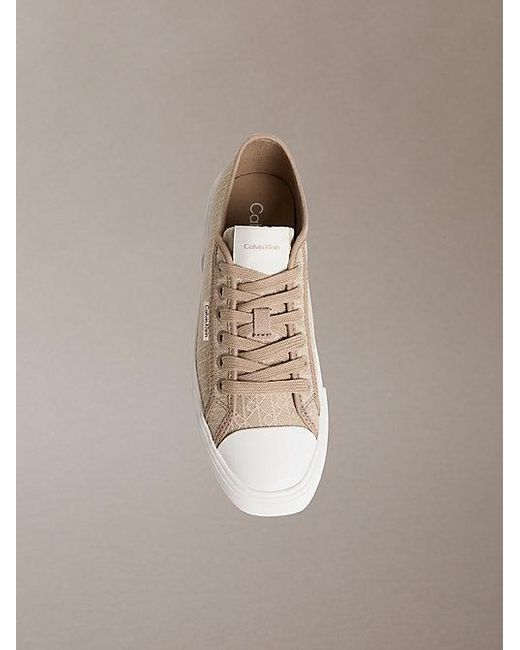 Calvin Klein Natural Ck Luna Emblem Logo Jacquard Trainers