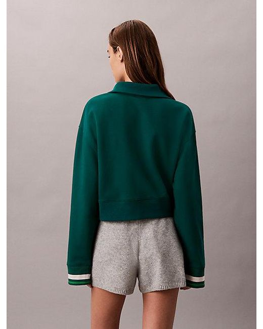 Calvin Klein Green Sport French Terry 1 4 Zip Sweatshirt