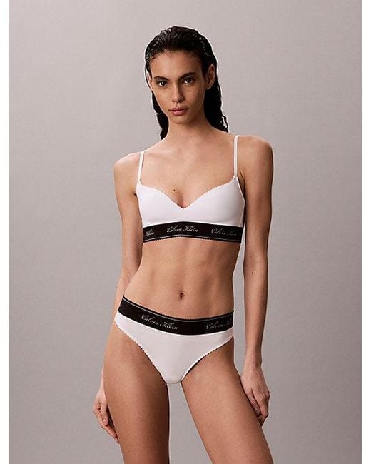 Calvin Klein White Thong Icon Cotton Modal