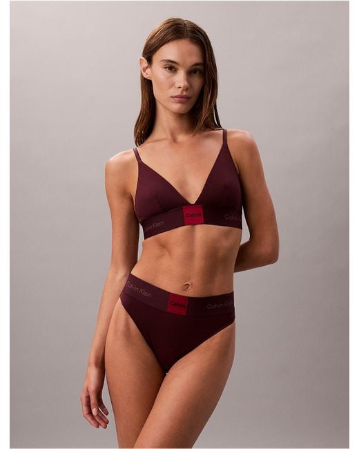 Calvin Klein Multicolor Modern Logo Unlined Triangle Bralette