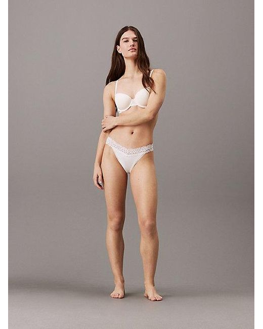 Calvin Klein White Bikini Briefs Soft Stretch Lace
