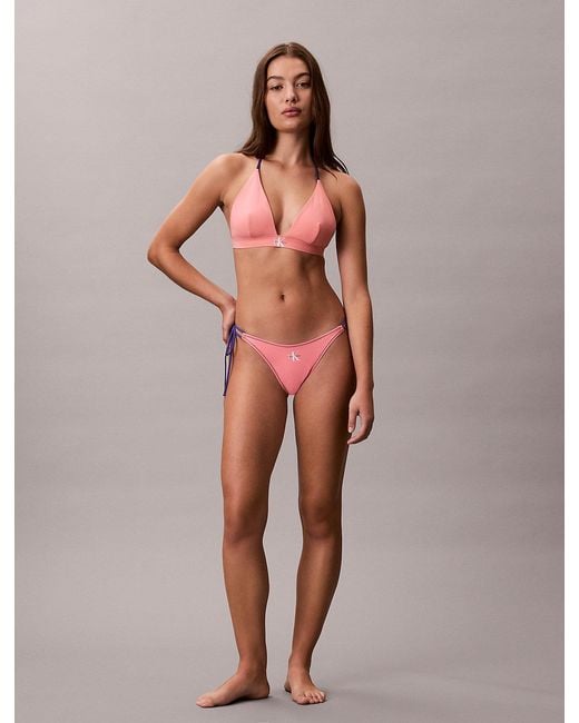 Calvin Klein Pink Halter Triangle Bikini Top