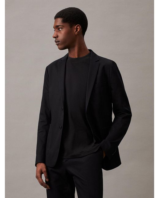 Calvin Klein Black Slim Thermo Tech Blazer for men