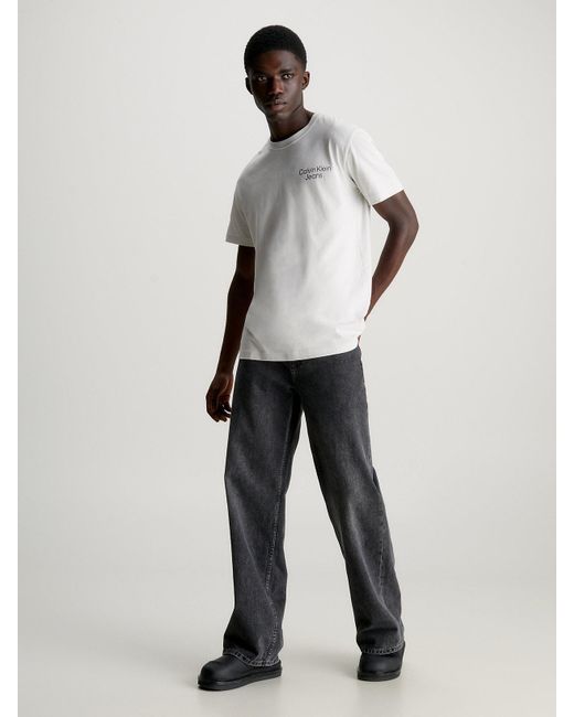 Calvin Klein White Graphic Back Print T-shirt for men