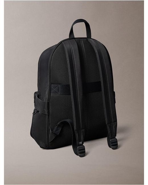 Calvin Klein Black Nylon Monologo Round Backpack for men