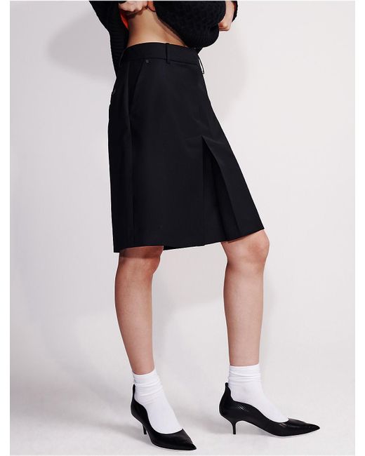 Calvin Klein White Wool Blend Tailored Skirt