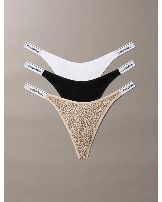 Calvin Klein Gray 3 Pack Dipped Thongs
