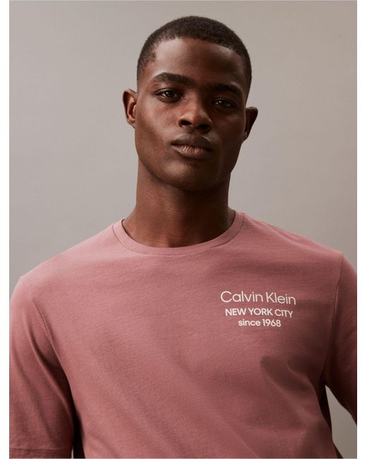 Calvin Klein Brown Since 1968 Graphic Crewneck T-shirt for men