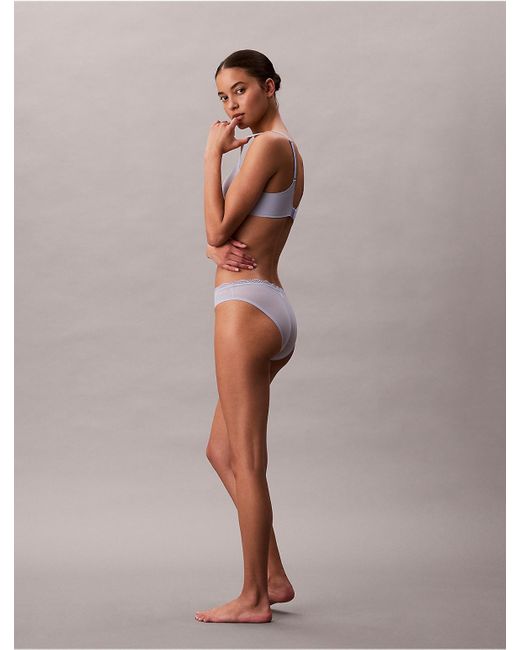 Calvin Klein Brown Microfiber Stretch With Lace Bikini