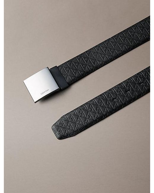 Calvin Klein Multicolor Leather Emblem Logo Plaque Buckle Belt for men