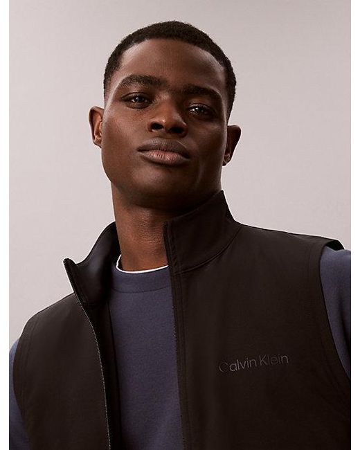 Calvin Klein Black Sport Water Repellent Performance Gilet for men