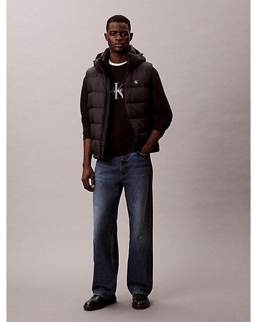 Calvin Klein Blue Jeans Hooded Down Puffer Gilet for men