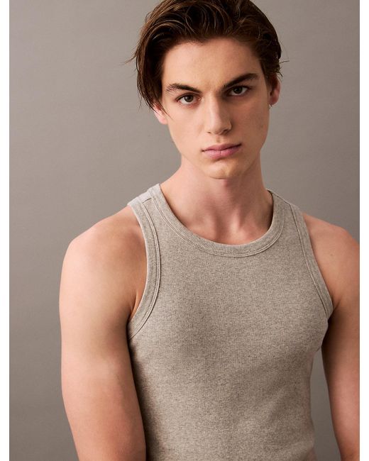 Calvin Klein Blue Cotton Stretch Lounge Tank Top for men