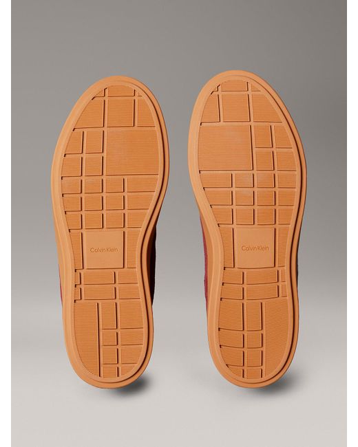 Baskets En Daim Avec Logo Signature Calvin Klein en coloris Red