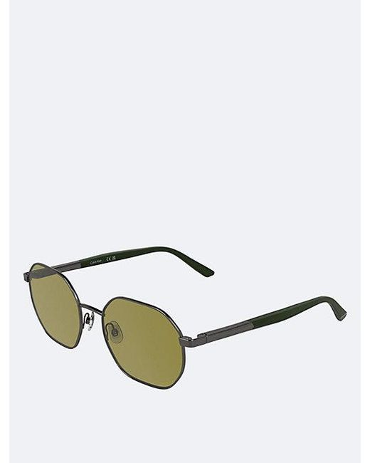 Calvin Klein Green Modified Rectangle Sunglasses Ck25110S