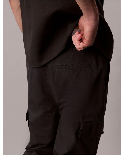 Calvin Klein Black Calvin Klein Cotton Blend Skinny Cargo Ripstop Pants for men