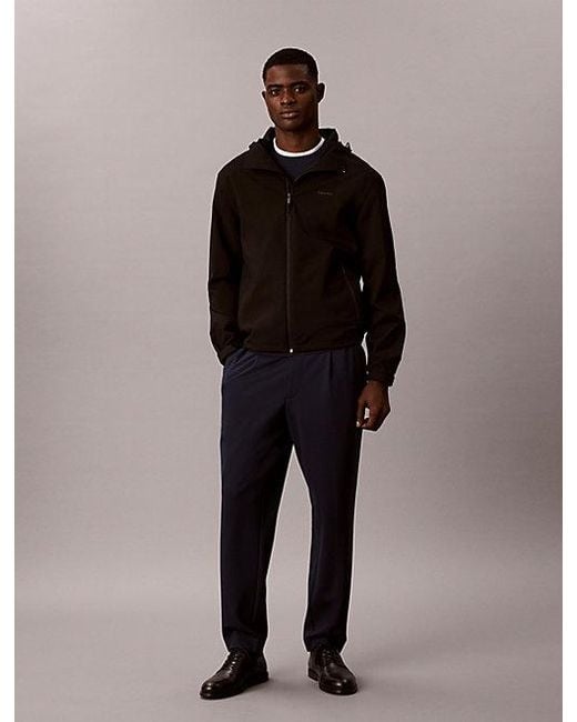 Calvin Klein Black Comfort Knit Tapered Trousers for men