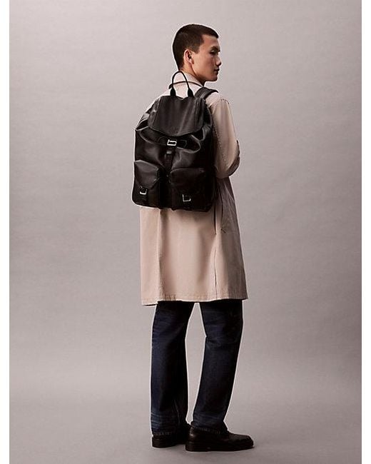 Calvin Klein Cargo Rugzak Met Klep Bovenop in het Black voor heren