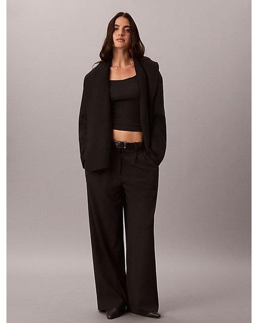 Calvin Klein Black Shawl Hip Coat