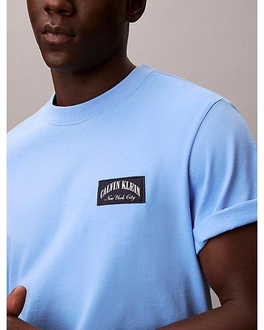 Calvin Klein Blue Jeans Varsity Badge T-Shirt for men