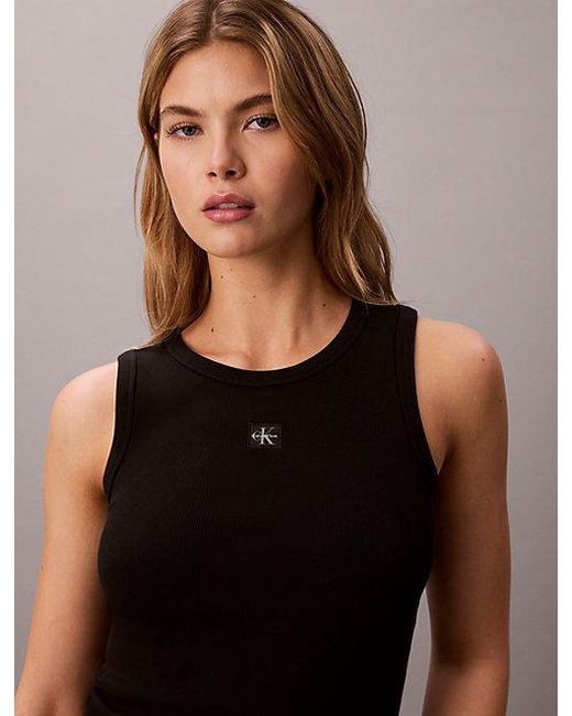 Calvin Klein Black Jeans Ribbed Cotton Tank Top