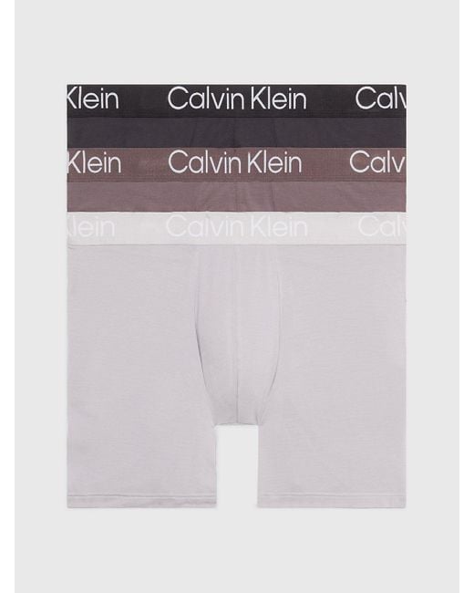Calvin Klein Purple 3 Pack Boxer Briefs - Ultra Soft Modern for men