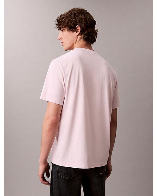 Calvin Klein Pink Jeans Monogram Logo T-Shirt for men