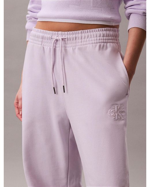 Calvin Klein Pink Cotton Terry Monogram Joggers